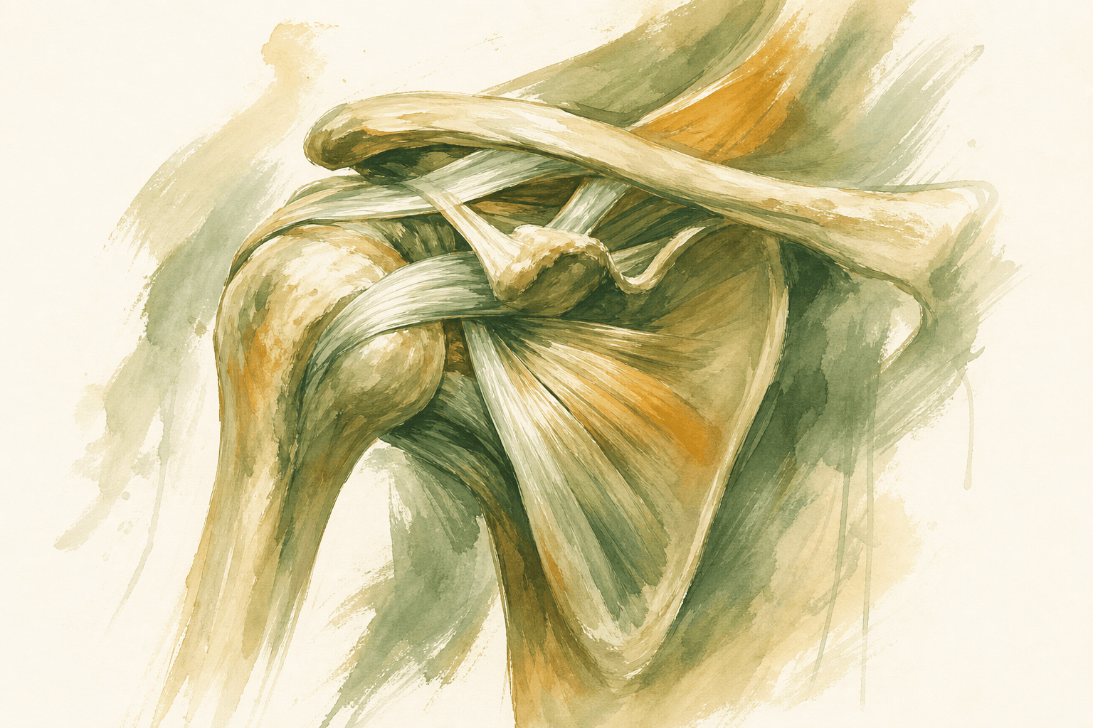 Illustration of the shoulder and rotator cuff