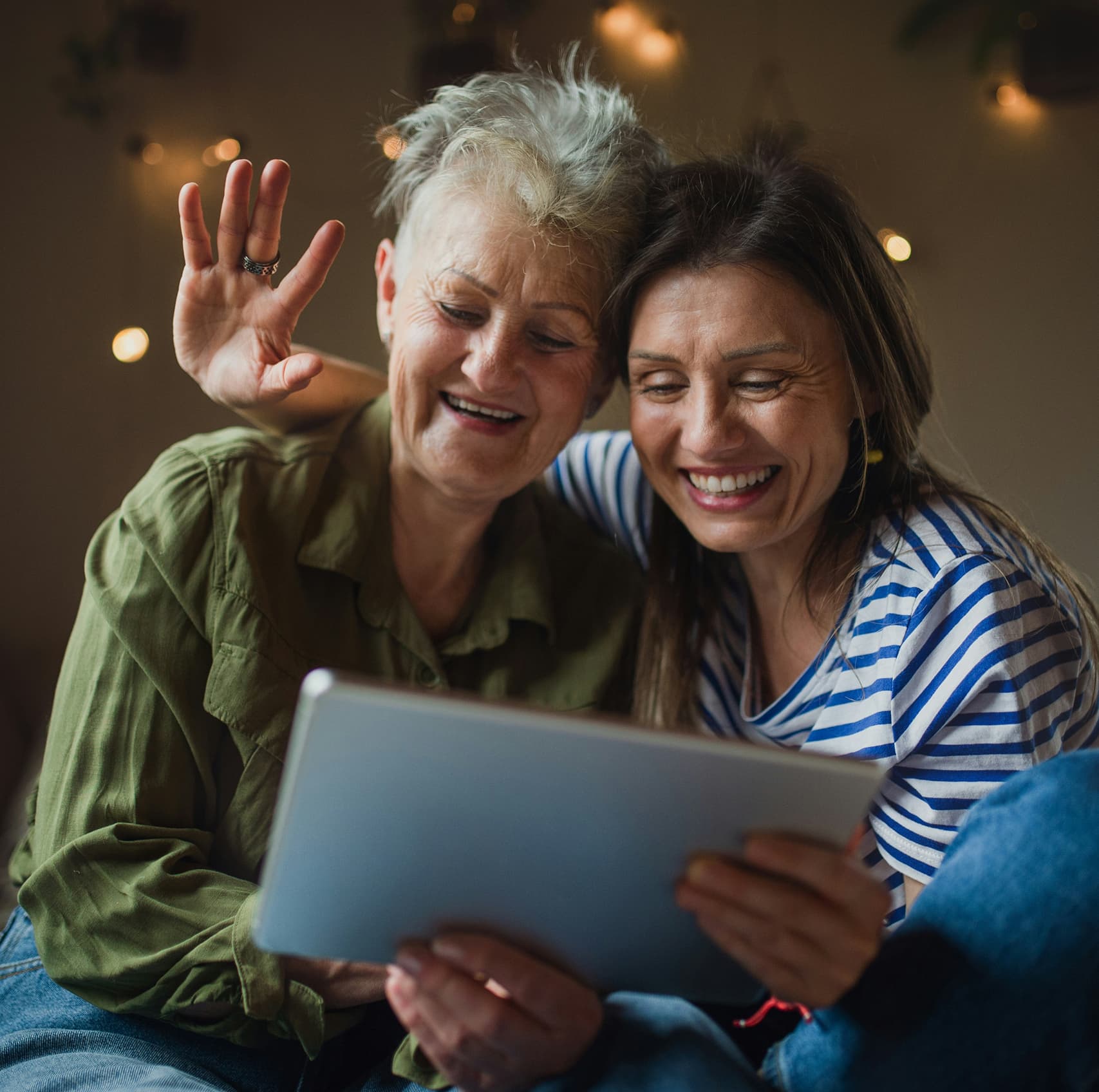 Women looking at tablet